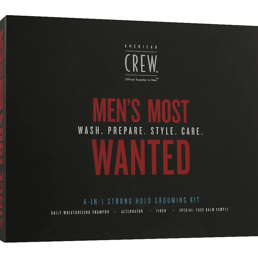 Набір American Crew Men's Most Wanted Strong Hold (shm/250ml + cr/50g + spray/100ml + balm/7.4ml) з ЄС: ціни та характеристики