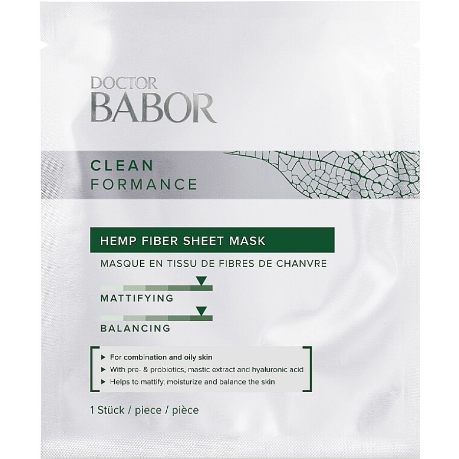 Babor Doctor Babor Cleanformance Hemp Fiber Sheet Mask Тканевая маска из конопляного волокна для лица: цены и характеристики