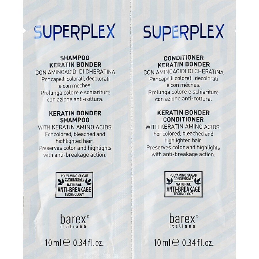 Набор \"Кондиционер + шампунь для окрашенных волос\" Barex Italiana SuperPlex (пробник) (sch/10ml + cond/10ml): цены и характеристики