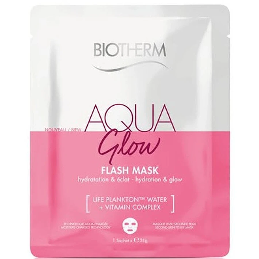 Зволожувальна тканинна маска для сяйва шкіри обличчя Biotherm Aqua Glow Flash Mask 31g: ціни та характеристики