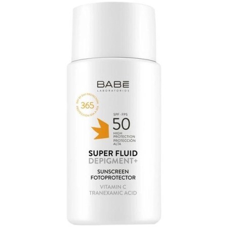 Солнцезащитный флюид-депигментант Babe Laboratorios Sun Protection Super Fluid Depigment+ SPF50 с транексамовой кислотой, 50 мл