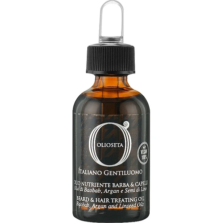 Олія для волосся та бороди Barex Italiana Olioseta Gentiluomo Beard & Hair Treating Oil пом'якшувальна, 30 мл: ціни та характеристики
