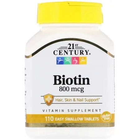 Биотин 21st Century таблетки по 800 мкг №110