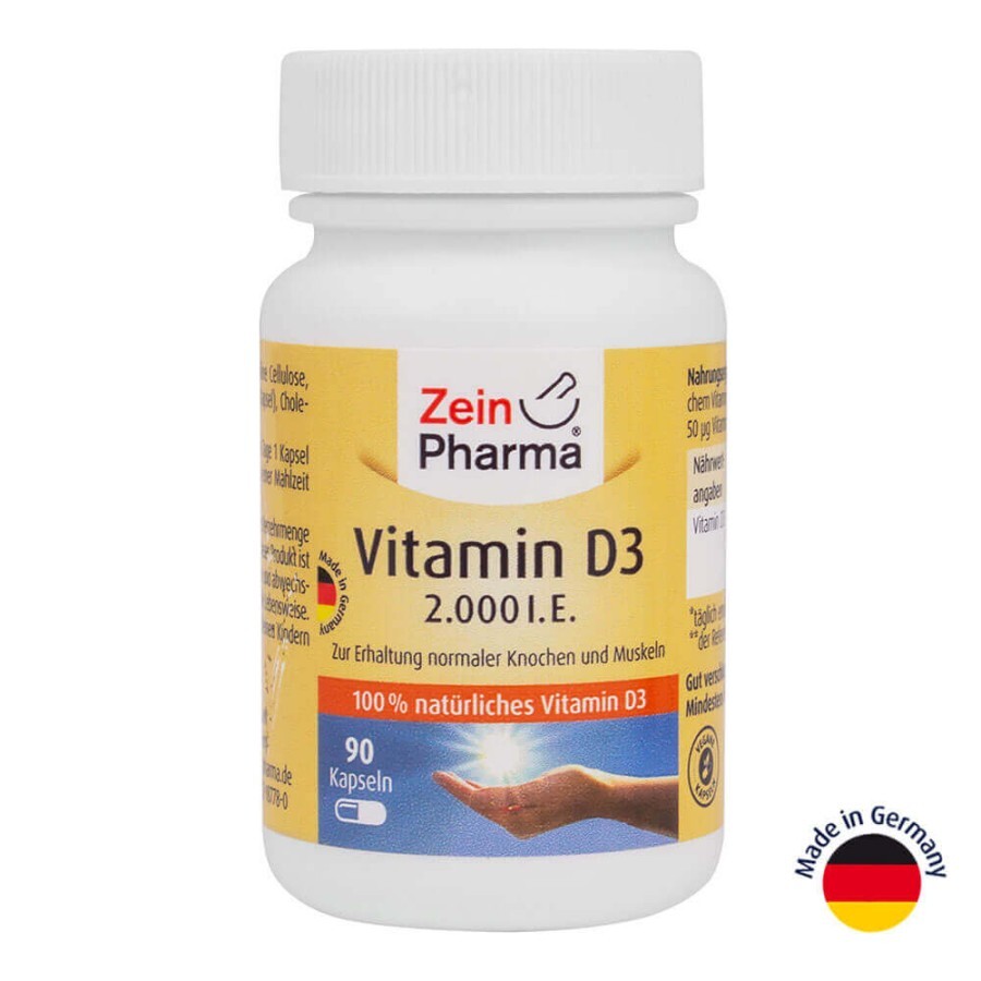 Вітамін D, 2000 МО, 90 капсул, ZeinPharma: ціни та характеристики