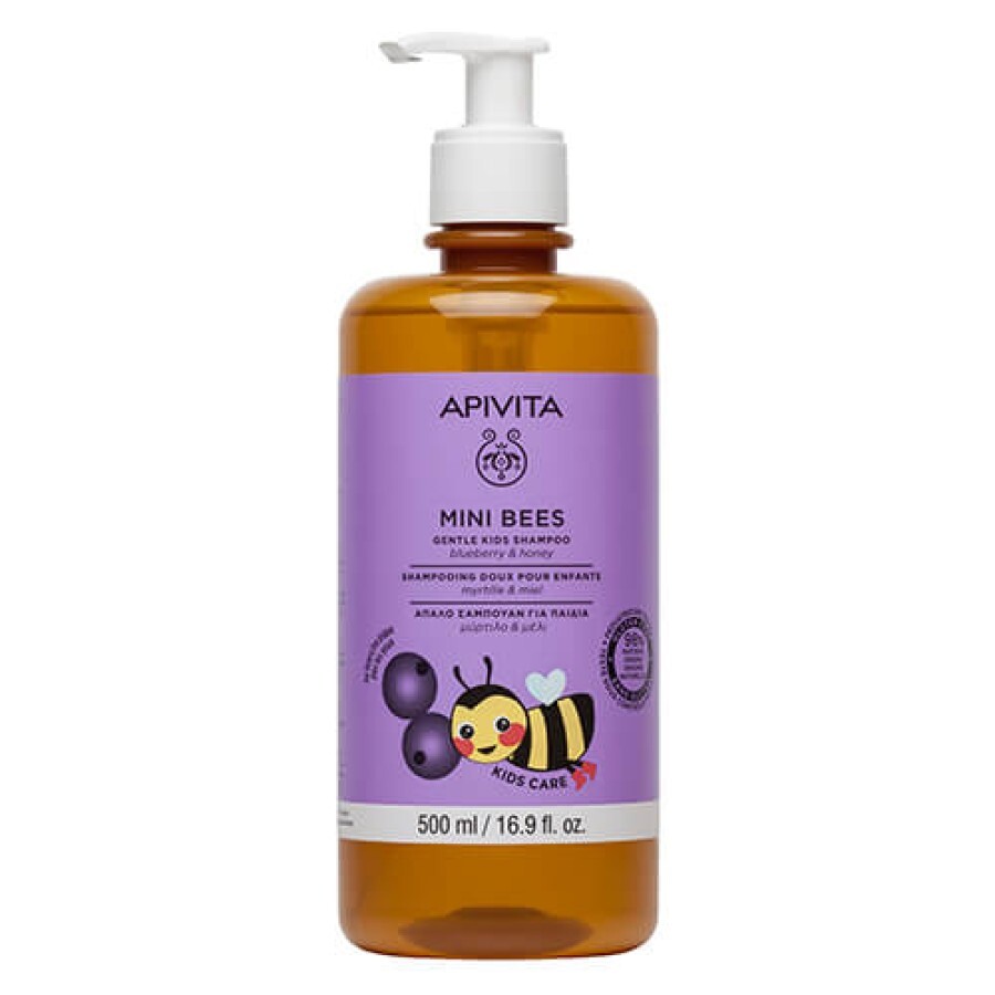 Шампунь Apivita Mini Bees Children's Shampoo Blueberry&Honey, для дітей, 500 мл: ціни та характеристики