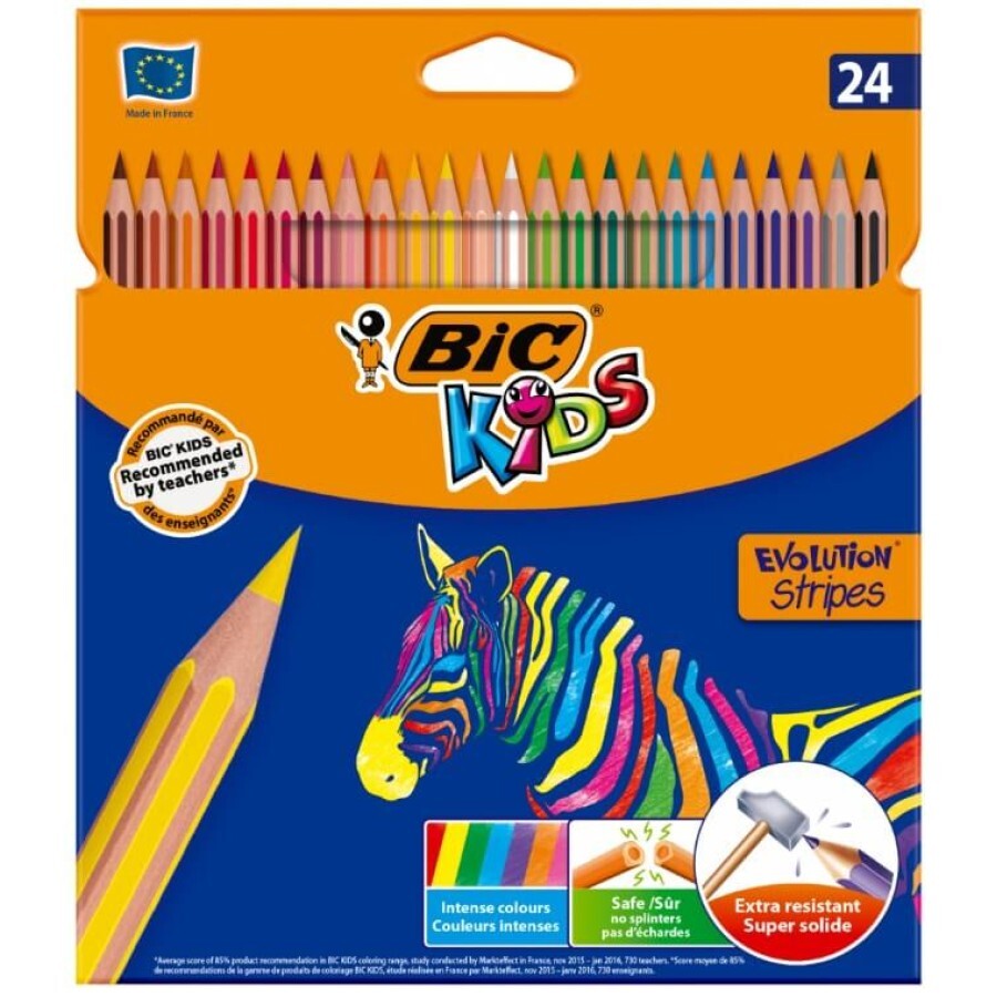 Олівці кольорові Bic Evolution Stripes, 24 шт.: ціни та характеристики