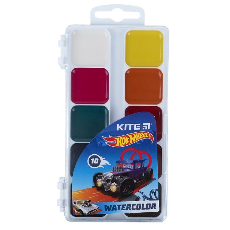 Фарби для малювання Kite Hot Wheels акварельні 10 кольорів: ціни та характеристики