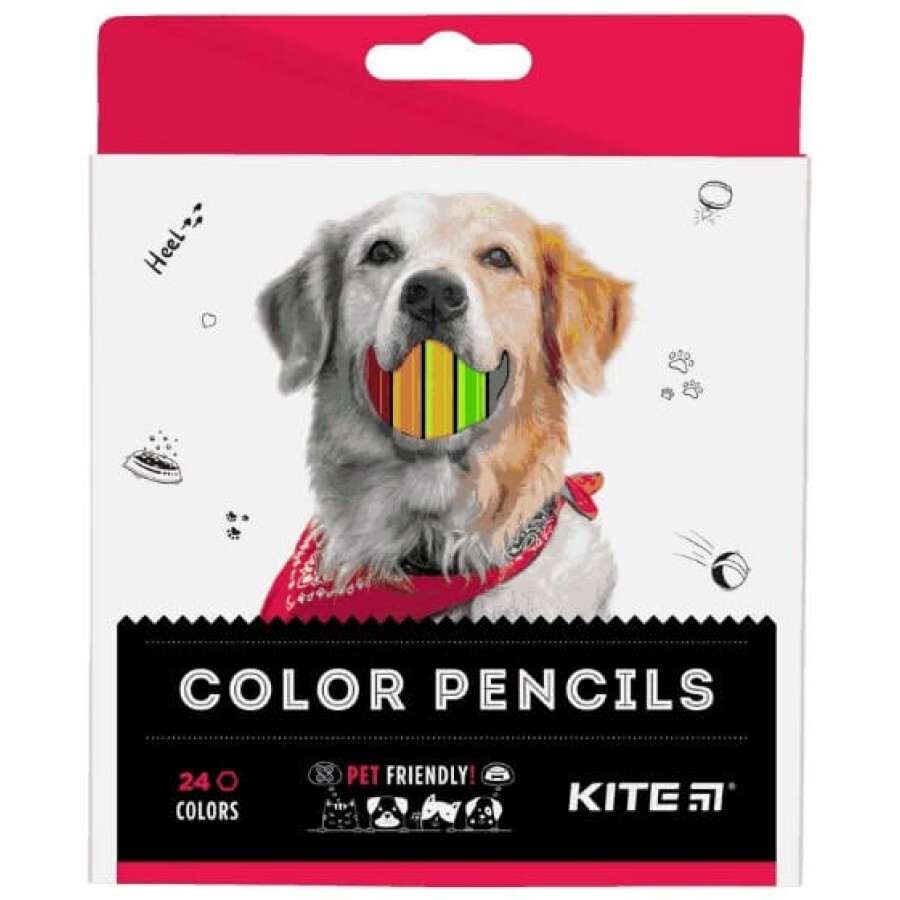 Карандаши цветные Kite Dogs, 24 шт.: цены и характеристики