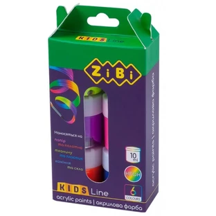 Фарби для малювання ZiBi KIDS Line NEON Акрил 6 кольорів по 10 мл