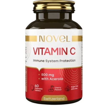 Ацерола с витамином C 500 мг, Novel, 60 жевательных таблеток