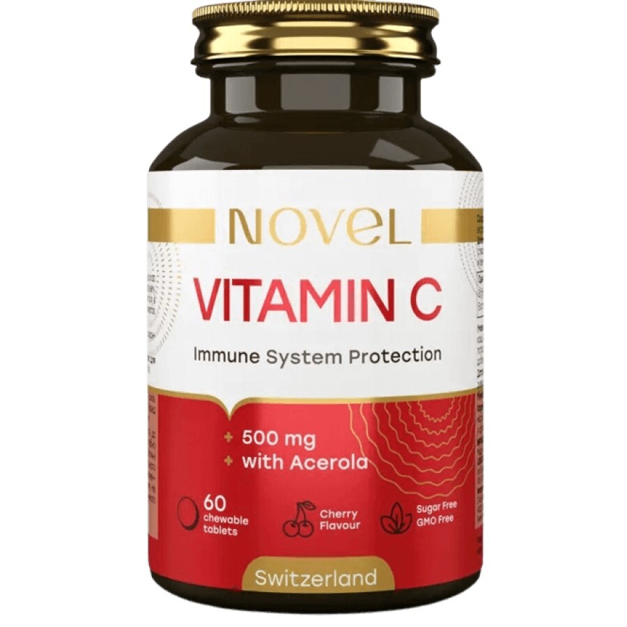 Ацерола з вітаміном C 500 мг, Novel, 60 жувальних таблеток: ціни та характеристики