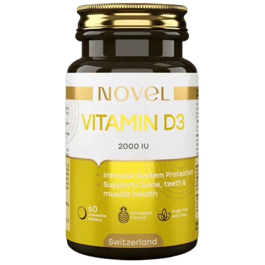Вітамін D3 (Vitamin D3) 2000 МО Novel, 60 жувальних таблеток: ціни та характеристики