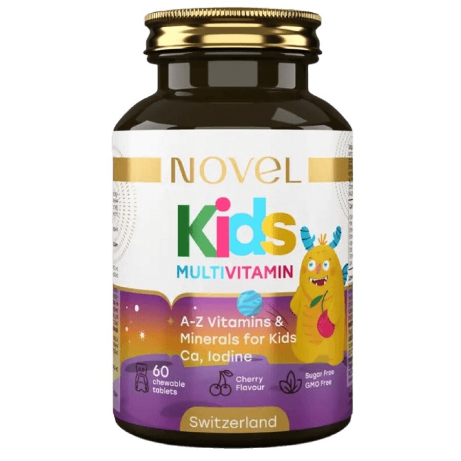 Мультивітаміни Novel Kids, для дітей та підлітків, 60 жувальних таблеток: ціни та характеристики
