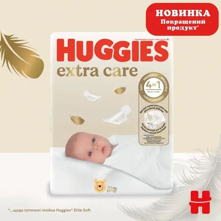 Підгузки Huggies Extra Care 2, 3-6 кг, 24 шт.: ціни та характеристики