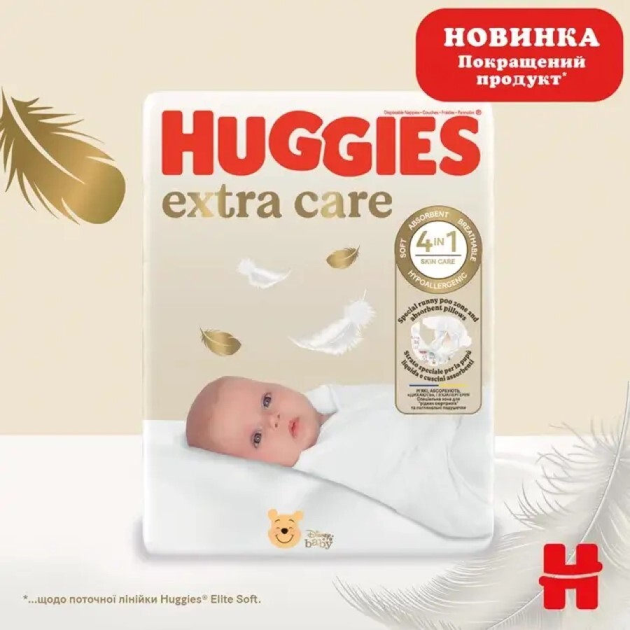 Подгузники Huggies Extra Care 2, 3-6 кг, 24 шт.: цены и характеристики