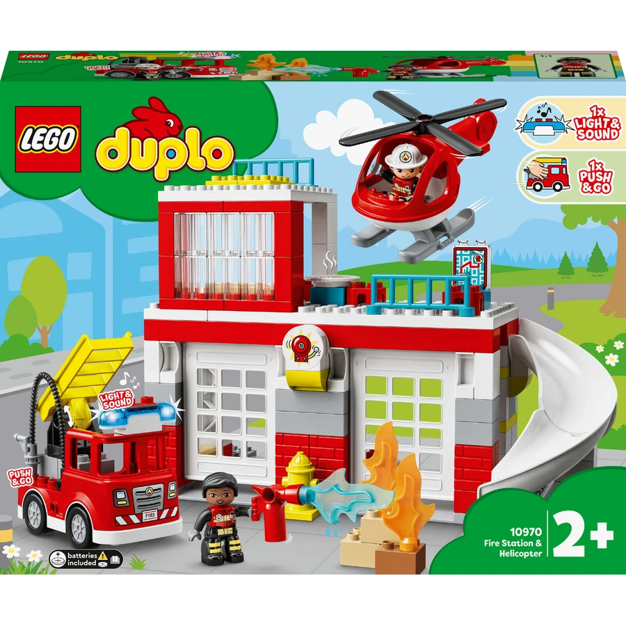 Конструктор LEGO DUPLO Town Пожарная часть и вертолет 117 деталей: цены и характеристики