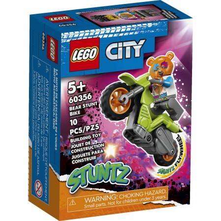 Конструктор LEGO City Каскадерский мотоцикл медведя 10 деталей