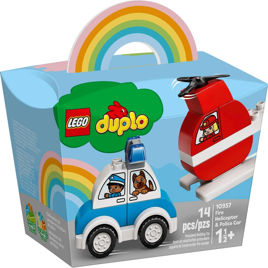 Конструктор LEGO DUPLO My First Пожежний вертоліт та поліцейська машина: ціни та характеристики