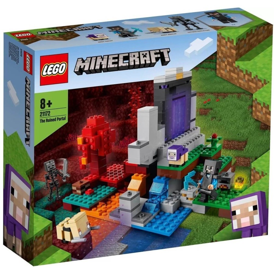 Конструктор LEGO Minecraft Зруйнований портал 316 деталей: ціни та характеристики