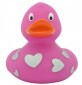 Іграшка для ванної Funny Ducks Рожева качка в білих серцях