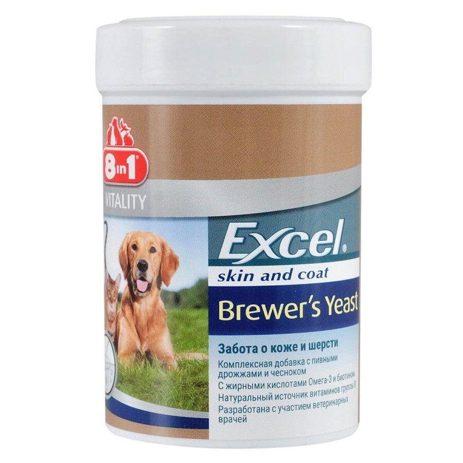 Вітаміни для собак 8in1 Excel Brewers Yeast Large Breed таблетки, 80 шт.: ціни та характеристики