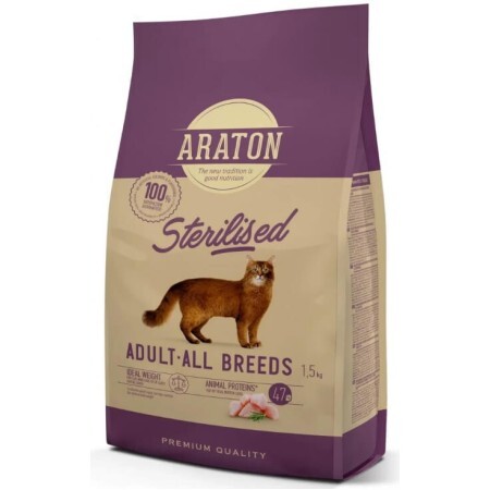 Сухой корм для кошек ARATON Sterilised Adult All Breeds, 1.5 кг
