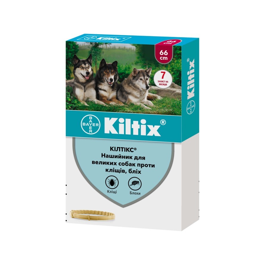 Ошейник для животных Bayer Килтикс от блох и клещей для больших собак, 66 см: цены и характеристики