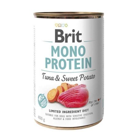Консерви для собак Brit Mono Protein з тунцем і бататом, 400 г