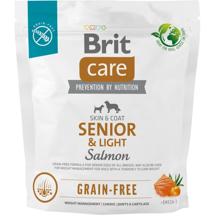 Сухой корм для собак Brit Care Dog Grain-free Senior&Light с лососем, 1 кг: цены и характеристики