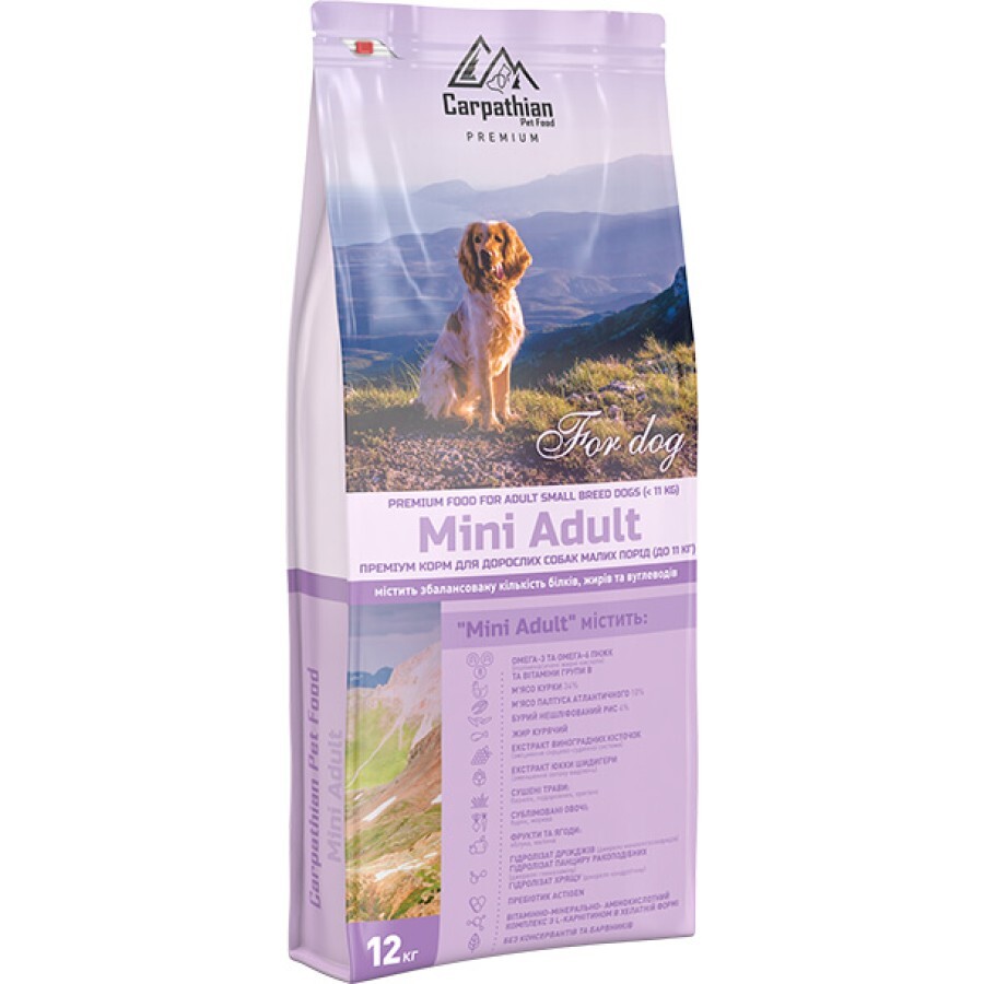 Сухой корм для собак Carpathian Pet Food Mini Adult 12 кг: цены и характеристики