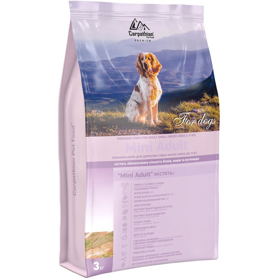 Сухой корм для собак Carpathian Pet Food Mini Adult 3 кг: цены и характеристики