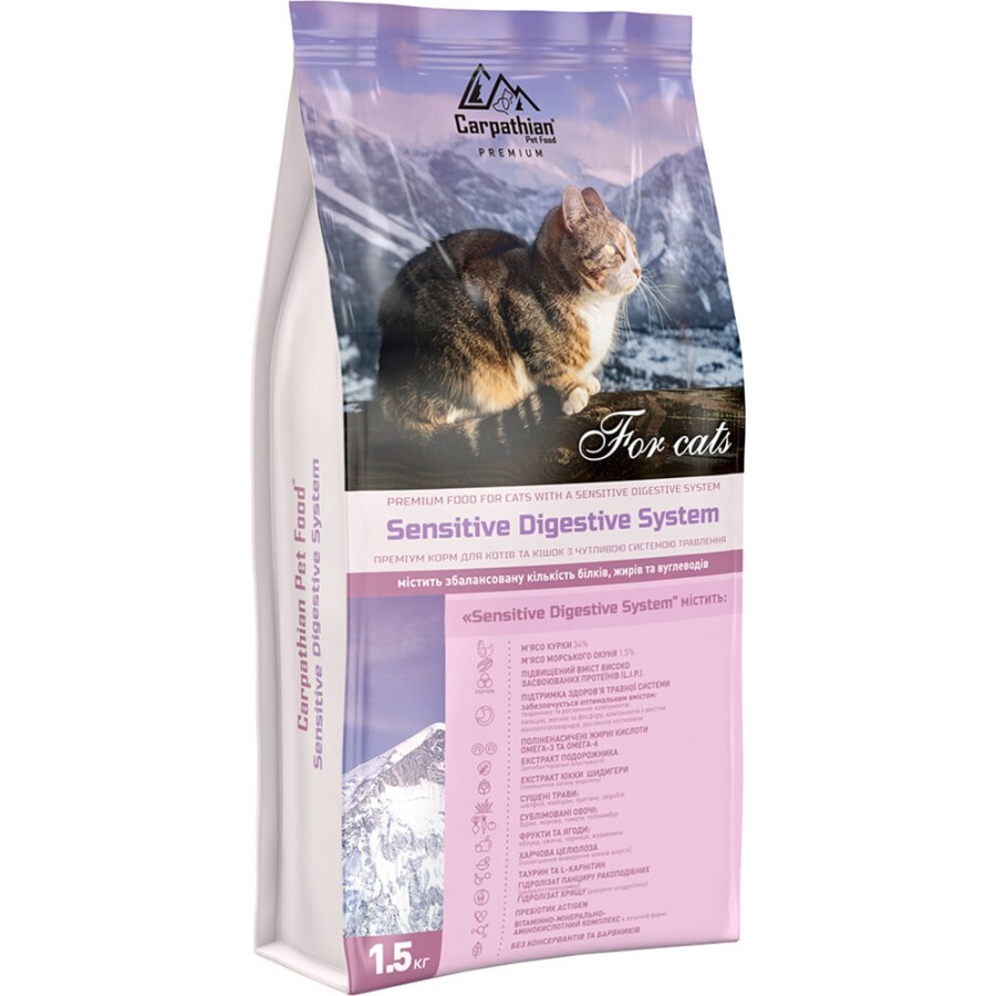 Сухой корм для кошек Carpathian Pet Food Sensitive Digestive System 1.5 кг: цены и характеристики