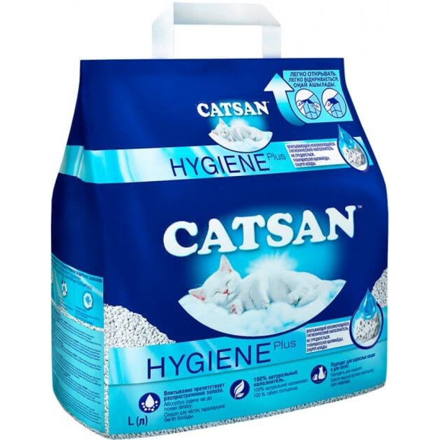Наповнювач для туалету Catsan Hygiene plus Мінеральний вбирний 10 л: ціни та характеристики