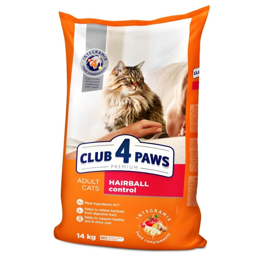 Сухой корм для кошек Club 4 Paws Премиум. С эффектом выведения шерсти 14 кг.: цены и характеристики