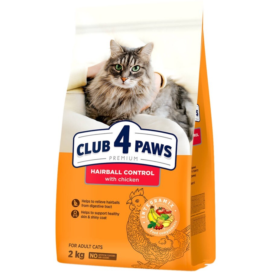 Сухой корм для кошек Club 4 Paws Premium с эффектом вывода шерсти 2 кг: цены и характеристики