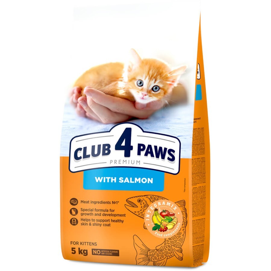 Сухой корм для кошек Club 4 Paws Premium для котят с лососем 5 кг: цены и характеристики