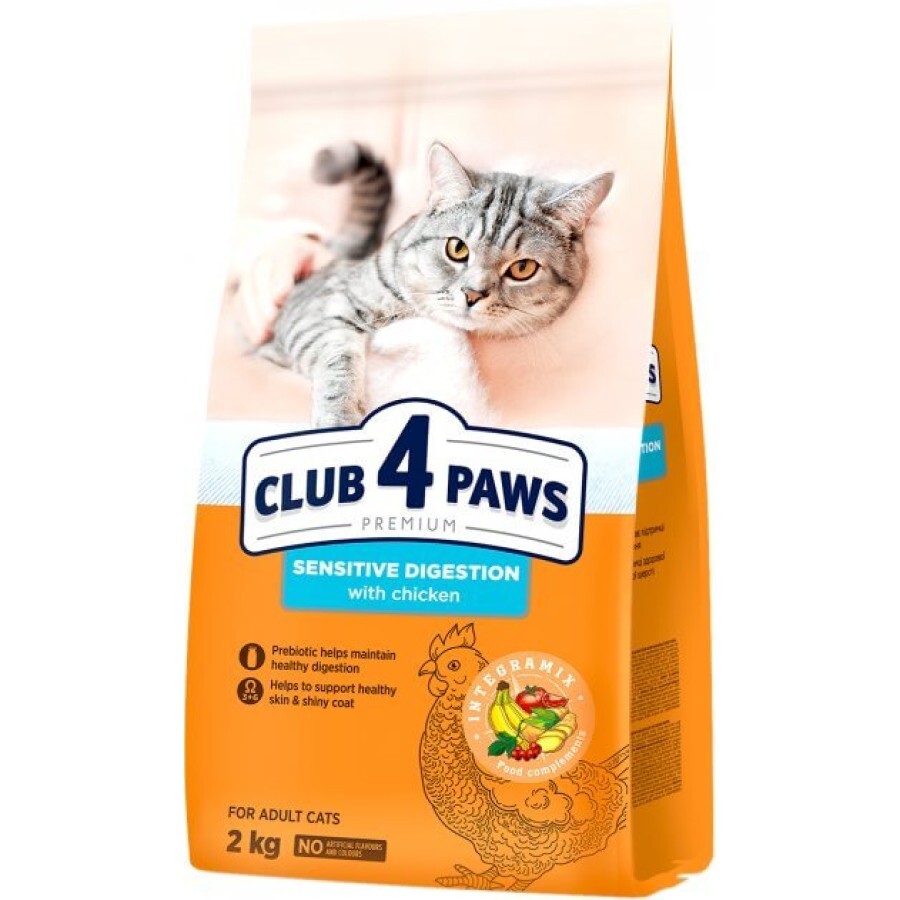 Сухой корм для кошек Club 4 Paws Premium чувствительное пищеварение 2 кг: цены и характеристики