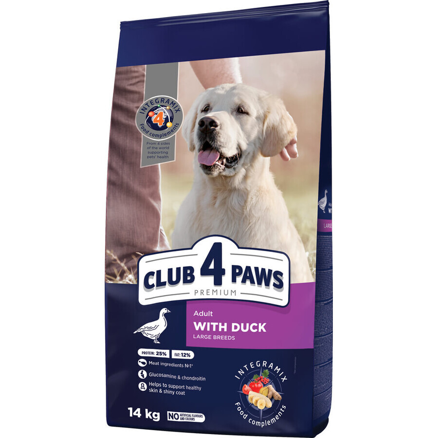 Сухой корм для собак Club 4 Paws Премиум. Для больших пород с уткой 14 кг.: цены и характеристики