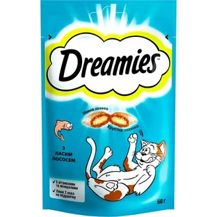 Ласощі для котів Dreamies з лососем 60 г