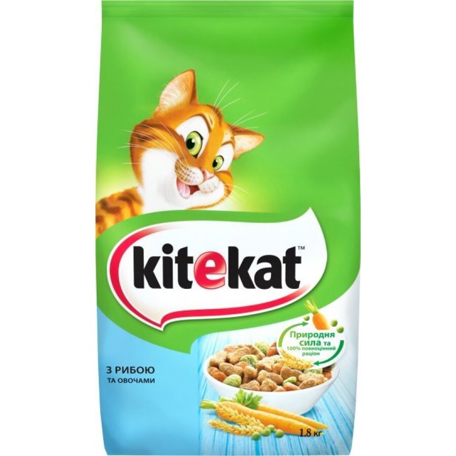 Сухой корм для кошек Kitekat Рыба с овощами 1.8 кг: цены и характеристики