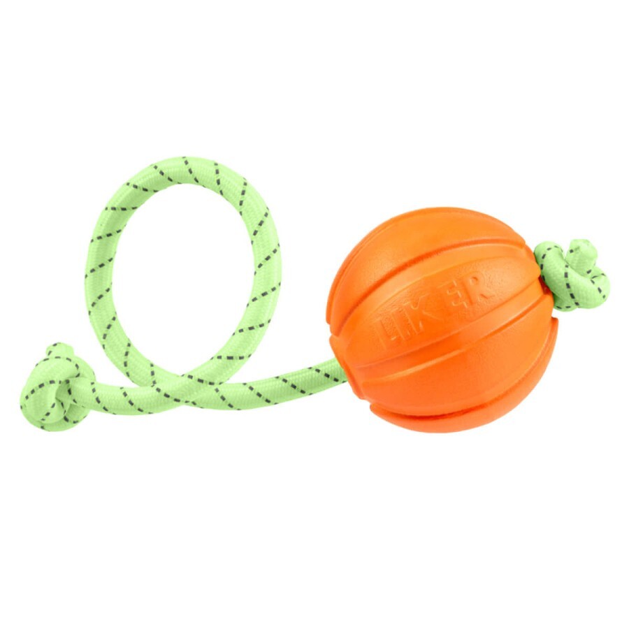 Іграшка для собак Liker Lumi М'ячик зі світлонакопичувальним шнурком 5 см: ціни та характеристики