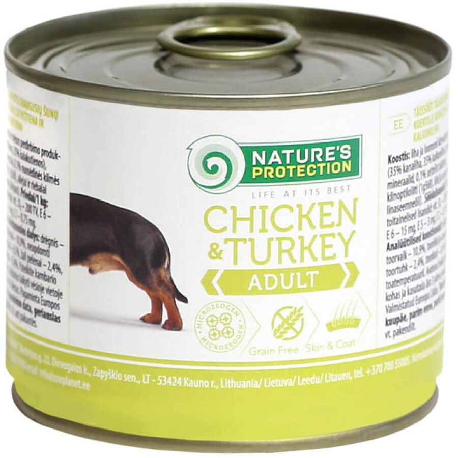 Консервы для собак Nature's Protection Adult Chicken&Turkey 200 г: цены и характеристики
