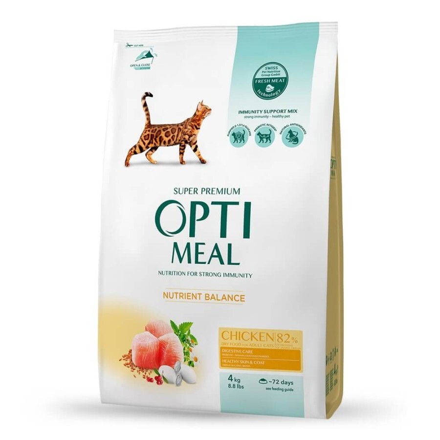 Сухой корм для кошек Optimeal со вкусом курицы 4 кг: цены и характеристики