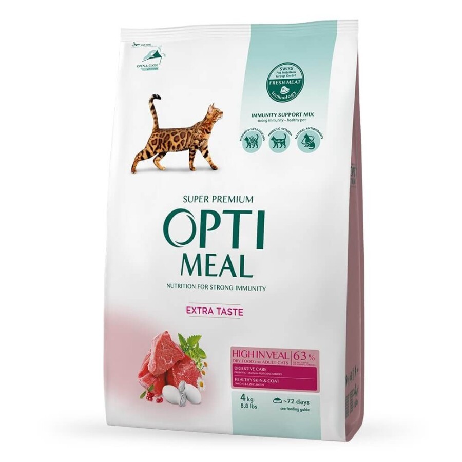 Сухой корм для кошек Optimeal со вкусом телятины 4 кг: цены и характеристики