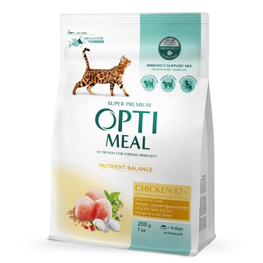 Сухой корм для кошек Optimeal со вкусом курицы 200 г: цены и характеристики