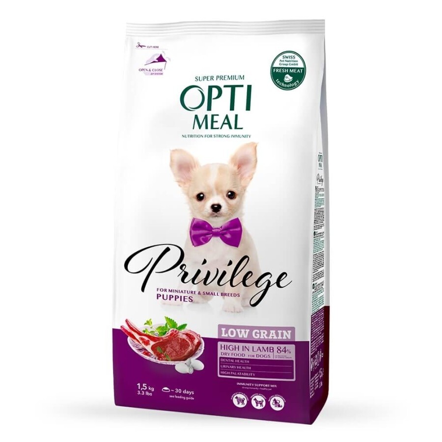 Сухий корм для собак Optimeal низькозерновий для цуценят міні/малих порід ягня, 1.5 кг: ціни та характеристики