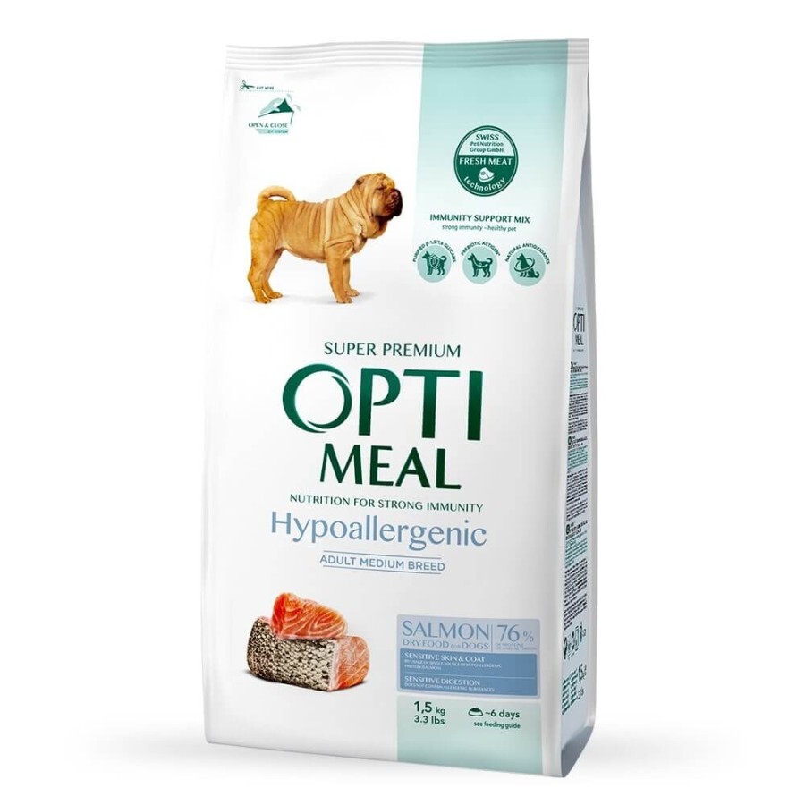 Сухой корм для собак Optimeal гипоаллергенный для средних и крупных пород лосось, 1.5 кг: цены и характеристики