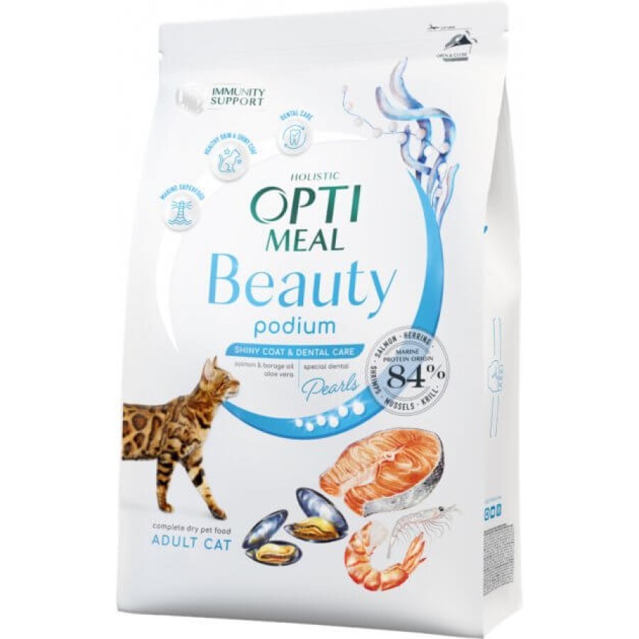 Сухой корм для кошек Optimeal Beauty Podium на основе морепродуктов 4 кг: цены и характеристики