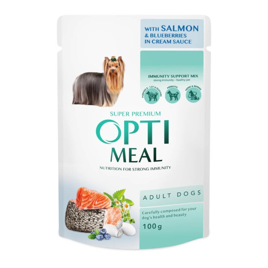 Вологий корм для собак Optimeal з лососем та лохиною в соусі 100 г: ціни та характеристики