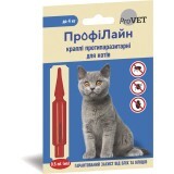Капли для животных ProVET ПрофиЛайн от блох и клещей для кошек весом до 4 кг 0.5 мл